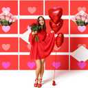Gueevin 16 Pcs Large Valentine's Day Decor Jumbo Valentine's Love Letter Backdrop DIY with Heart Sticker 9.84 x 15.75 Inches Red Love Letter Wall Ornament for Room Galentine's Day Wedding