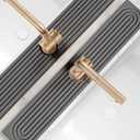 Kitchen Sink Splash Guard – Stone Diatomite Faucet Drying Matt, Modern Kitchen Sink Accessories for Countertop (Dark Grey, 23.6"x3.9")