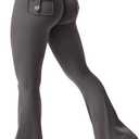 YEOREO CoreFlex Flare Leggings with Pockets for Women Scrunch Workout Leggings Butt Lifting Gym Yoga Pants Dark Grey, XS
