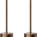 SAKRINGT Cordless Table Lamps Rechargeable,6000mAh Portable Battery Operated LED Table Light for Restaurant Outdoor 2 Pack Brown