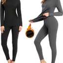 SIMIYA 2 Pack Thermal Underwear for Women Long Johns Winter Warm Fleece Lined Base Layer Set Cold Weather Top and Bottom (X-Small)