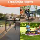 3ft Folding Grill Table 35.4''x15.7'', 3 Adjustable Heights Max 29.4''
