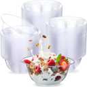 100 Packs 8.5 Oz Clear Plastic Bowls Disposable Plastic Bowls for Parties Weddings Serving Container for Candy, Soup, Dessert, Salsa, Ice Cream, Popcorn, Chip