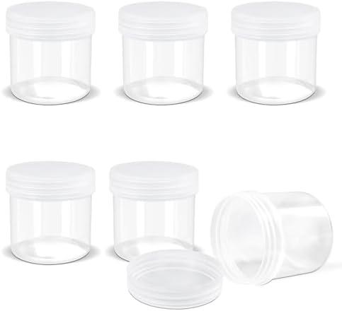 ASEVAT 4 Pack Airtight Plastic Jars, Leak-Proof Travel Size Jar | Refillable Cosmetic Containers for Creams, Lotions, TSA-Approved Clear Jars with Secure Lids (clear)