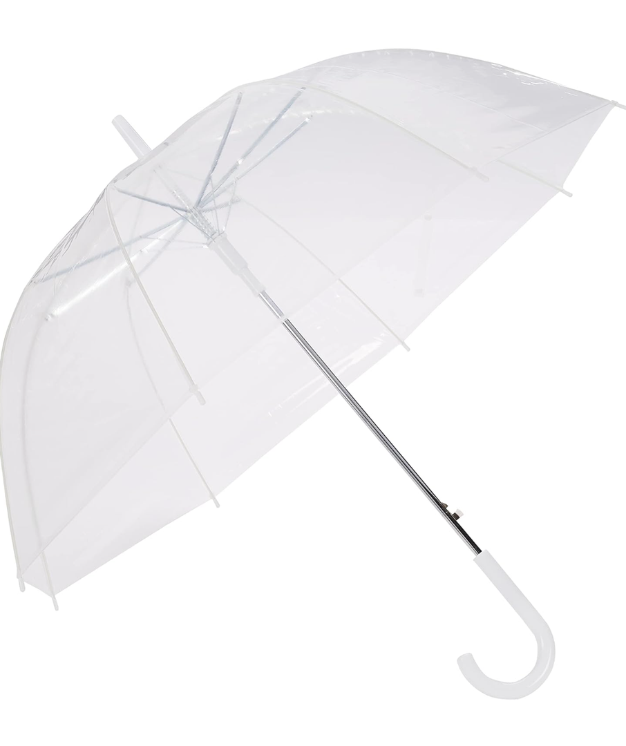 6 Clear Round Umbrella for Rain, Bubble Umbrella for Wedding, With Wide Coverage, 31 Inch