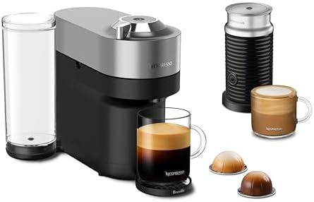 Nespresso Vertuo Pop+ Deluxe Coffee and Espresso Maker by Breville with Milk Frother, Titan