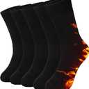 Josnown Thermal Warm Boot Socks for Women, 5 Pairs Winter Thick Cozy Hiking Crew Comfy Socks Full Cushioned, Size 5-10 (Black)
