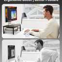 HUANUO Monitor Stand, Monitor Stand Riser 3 Height Adjustable, Monitor Riser with Airflow Vents, Laptop Stand for Desk, Laptop Riser, Desk Organizer for Monitor, 15.6" Laptop, PC, Printer