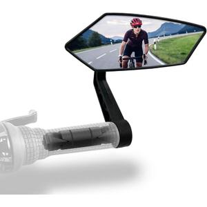 Bike Mirror,HD Glass Bicycle Mirrors for Handlebar Mount, Adjustable Bar End Bike Rear View Mirror, Scratch Resistant Handlebar-Mirror for E-bike, Cycle Rearviewmirror Right (0.55-0.78")