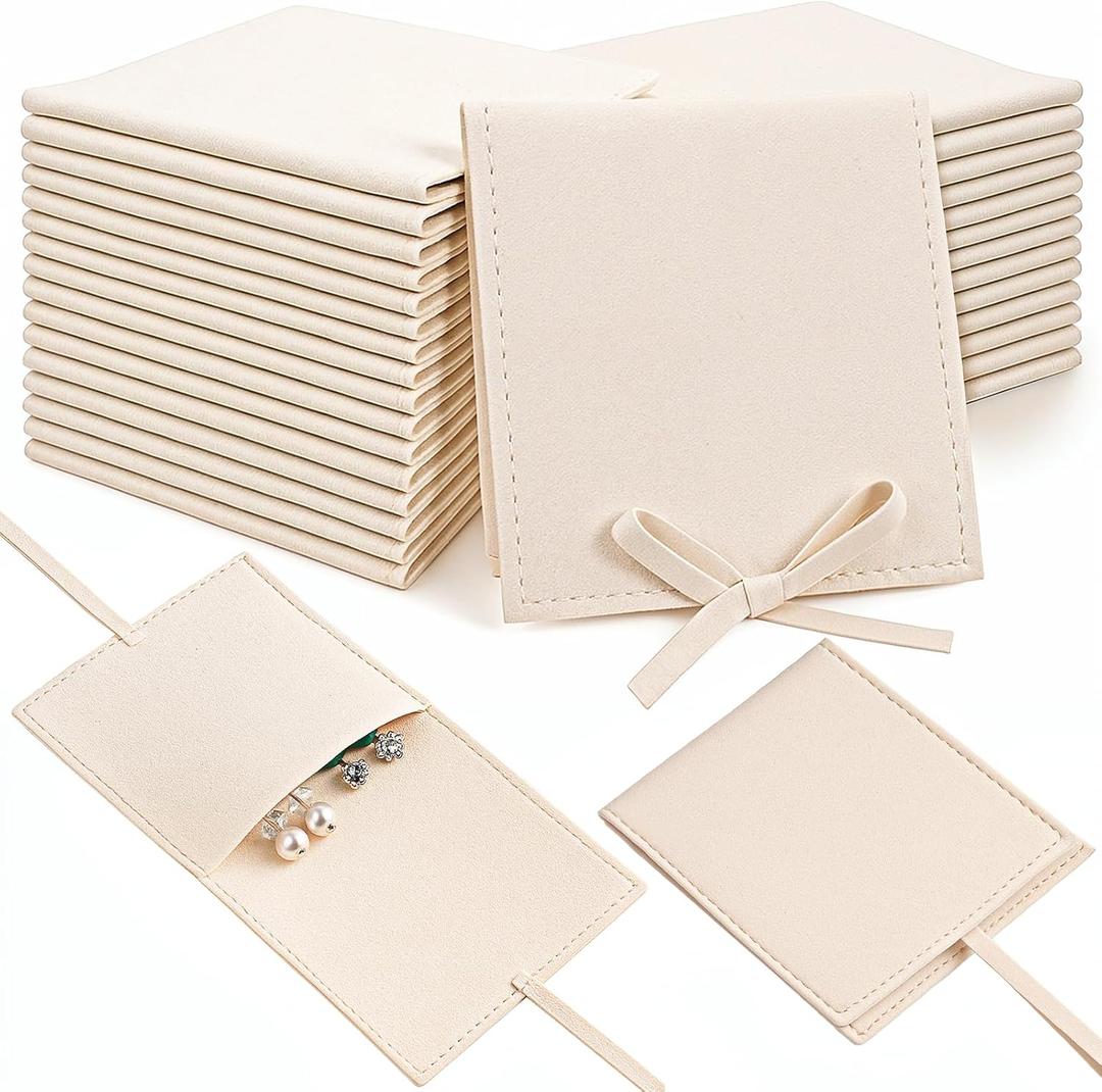 YQQYG 30 Pcs Microfiber Jewelry Pouch with Band 8x8 cm, Jewelry Gift Bags, Small Jewelrys Bags, Bracelet Bag for Bracelet Necklace Packaging