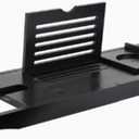 Adjustable Bathtub Tray, Bamboo, Luxury Bathtub Tray Caddy, Extendable 75-105cm, for Books, Tablets & Wine Glasses, Bath Tub Tray Table, Fits Most Tubs(Black)