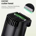 Beard Trimmer for Men, 40 Length Adjustable Blade Wheel, Stainless Steel Blade for Precision Facial Hair Trimming, Waterproof Wet/Dry Beard Trimmer, LCD Display, Powerful Suction-Glossy Black