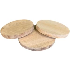 Wooden Coasters for Drinks - Natural Acacia Wood Drink Coaster Set for Drinking Glasses, Tabletop Protection for Any Table (Round Set of 6)