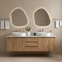 HOMECOOKIN LED Irregular Bathroom Mirror with Lights, 22 x 24 Inch Asymmetrical Backlit LED Vanity Mirror for Wall, Anti Fog Mirror for Bathroom, 3 Colors and Dimmable Light, Horizontal/Vertical