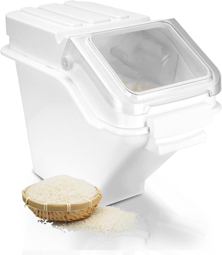 Flour Bin,25 lb Stackable Kitchen Ingredient Storage Container with Lid - Food Pantry Organizer for Flour, Sugar, Rice, Baking,Dog Food Supplies (25lb)
