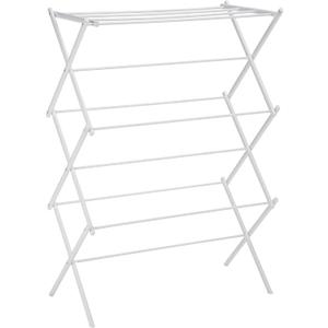 Amazon Basics Foldable Portable Laundry Rack for Air Drying Clothing, Indoor Outdoor Use - 14.5" D x 29.5" W x 41.8" H, White (14.5" D * 29.5" W * 41.8" H, White)