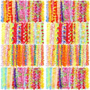 500 Pcs Hawaiian Leis Bulk Luau Leis Necklace Hawaiian Flower Tropical Floral Necklace for Kids Adults Luau Holiday Wedding Beach Birthday Party Supplies Decor Multi Color(Vibrant Color)
