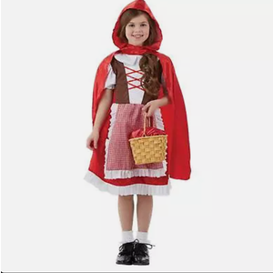 fun shack Red Riding Hood Costume for Girls - Classic Fairy Tale Outfit for Dress Up, Parties, and Halloween Events, S