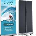 Heavy-Duty Retractable Banner Stand 33.5"x80" 1 UNIT with Padded Canvas Carry Bag (Stand ONLY) for Business and Trade Shows Advertising and Promotion