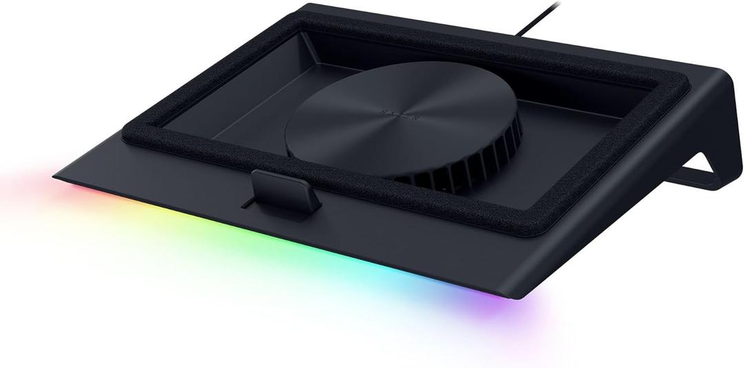 Razer Laptop Cooling Pad: Adaptive Smart - Intelligent Fan Control - Airtight Pressure Chamber - Fits Most Laptops & Macbooks 14 to 18" - Preset & Custom Fan Curves - 3 Port USB Type A - Chroma RGB