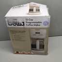 BELLA 12 Cup Programmable Coffee Marker, Reusable Dishwasher Safe Accessories, Easy LCD diaply, Auto Shutoff, 900 watt, Oatmilk