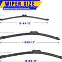 3 wipers Replacement for 2018-2022 BMW X3/2019-2022 BMW X4, Windshield Wiper Blades Original Equipment Replacement - 26"/20"/12" (Set of 3)