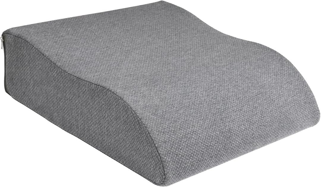 Leg Elevation Pillows, Wedge Pillow for After Surgery Or Rest, Adjustable Memory Foam Leg Support for Back, Knee, Hip, Ankles Pain Relief, Knee Pillow for Sleeping, Blood Circulation (S Shape Double Leg Pillow 24x22x6.8 IN)