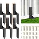 6-Pack 3.74" Width Fence Post Repair Kit, 24in Total Length Heavy Duty Ground Spike Anchor for Wooden Post Repairing Tilted/Broken Posts
