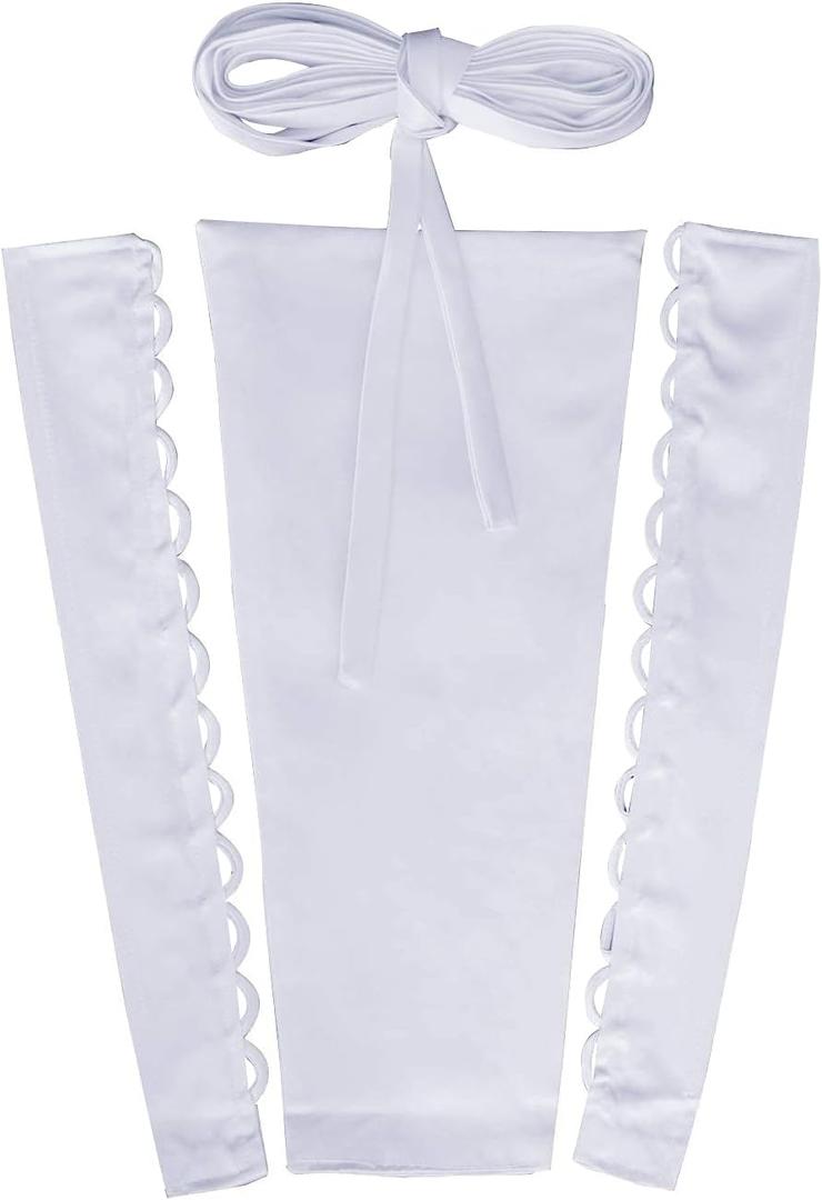 QRBTSCL Women's Wedding Dress Zipper Replacement Adjustable Fit Satin Corset Back Kit Lace up for Prom Dress (10, White)
