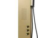 BWE 3 IN 1 Shower Panel Stainless Steel Shower Panel Tower System Rainfall Shower Head with Handheld Shower and Rain Massage Body Jets Wall Mount Shower System,Brushed Gold