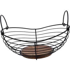 Vintage Iron Wire Fruit Basket Multi Purpose Snack Storage for Fruits Cosmetics and Sundries Compact Design for Desks and Vanities Versatile Organizing