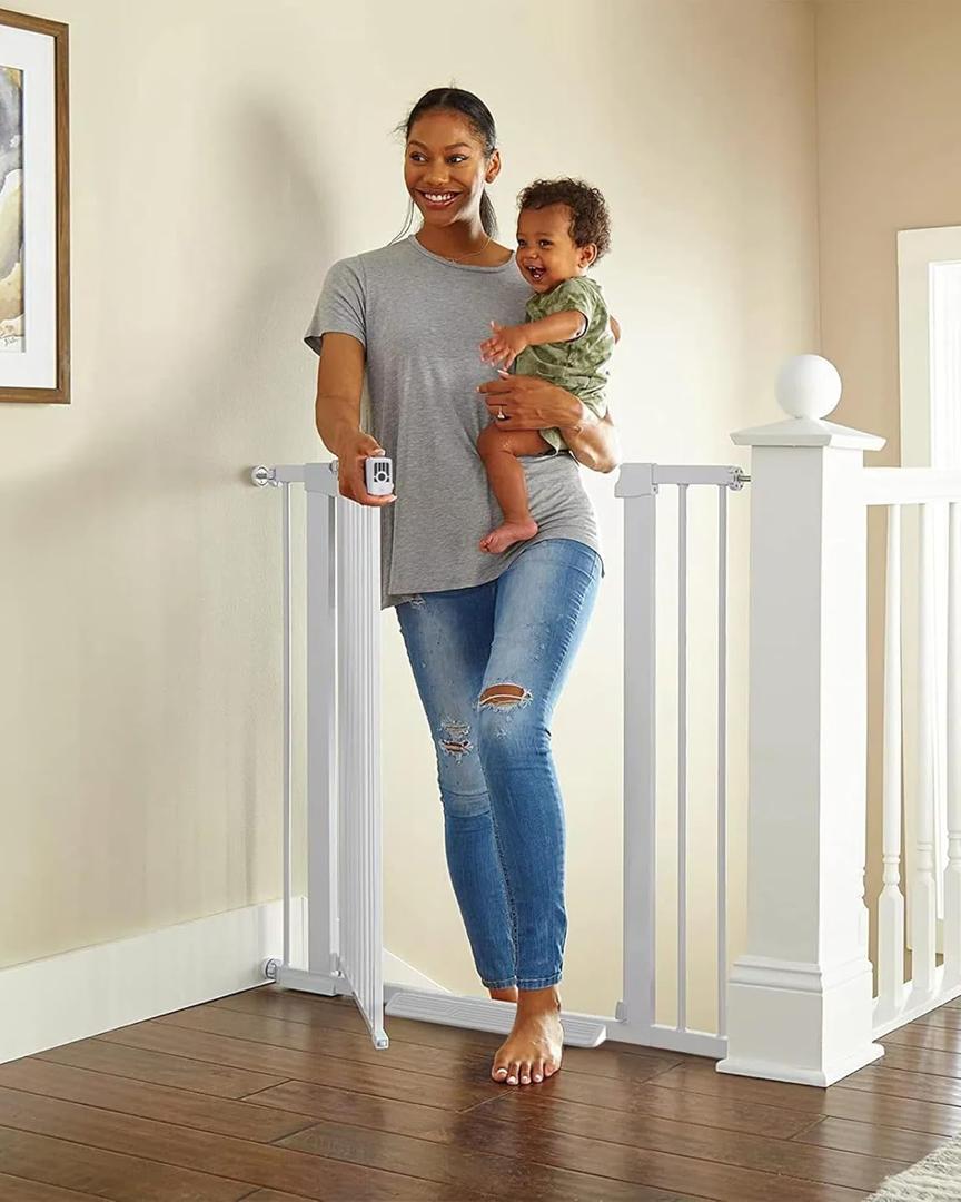 Cumbor 36" Extra Tall Baby Gate for Dogs and Kids with Wide 2-Way Door, 29.7-40.6" Width, and Auto Close Personal Safety for Babies and Pets, Fits Doorways, Stairs, and Entryways (29.7-40.6"W x 36"H, White)