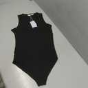 MANGOPOP Sleeveless Bodysuits for Women Crew Neck Tank Top Body Suit Basic Slim Fit Bodysuit Tops Color: Black, Size XL