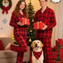 Christmas Family Matching Pajamas Set Couples Button Down Sleepwear Loungewear Long Sleeve Plaid Pjs Lounge Set (S)