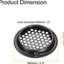 uxcell 12Pcs Air Vents Circular Flat Soffit Vent 50mm/2" Stainless Steel Round Vent Mesh Hole Louver for Bathroom Home, Office, Kitchen, Cabinet, Wardrobe, Black