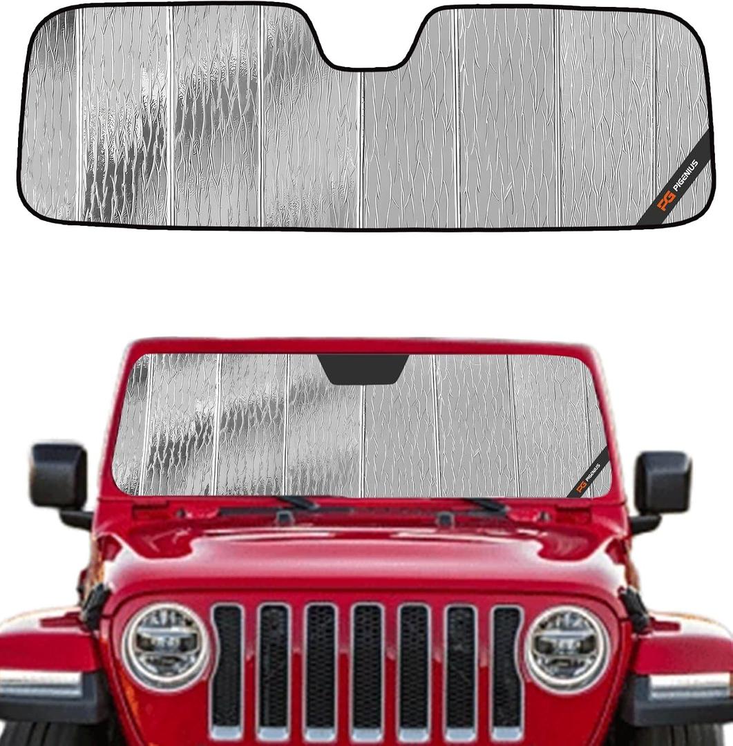 Pigenius Windshield Sunshade for Jeep Wrangler 1997-2006 Custom Front Window Shade - AstraGuard
