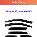 KPY Rain Guards Fit for 2010-2023 Lexus GX460, Out-Channel Window Visors Vent Wind Deflectors 6PC, Car Accessories for 10-23 Lexus GX Series