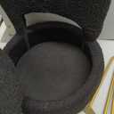 Storage Ottoman Vanity Stool Chair with Folding Back Teddy Velvet Makeup Chair Multifunctional Upholstered Footstool,4 Metal Legs with Anti-Slip Feet for Bedroom Living Room Entryway (Black)