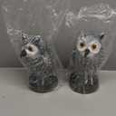 TRAYDER 2 Pack Fake Owl Decoys Large, Outdoor Decorations Anti Bird Repellent Owls for Garden Deterrent, Scarecrow Horned Owl (White)
