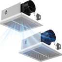 Amico Bathroom Exhaust Fan 2 Pack, 80 CFM, 1.0 Sones, Low Noise, Ceiling Mounted Retrofit Ventilation Fans, No Attic Access Needed- UL Certified
