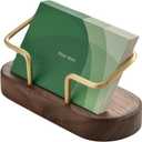 muso wood Business Card Holder for Desk, Wooden Creative Business Card Display for Desk, Wood Business Card Stand for Office, Tabletop (Walnut 1pack)