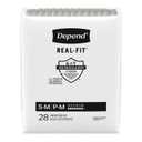 Depend Real Fit Incontinence Briefs for Men, Maximum Absorbency, S/M, Grey (28 Count)