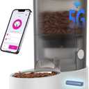 PAPIFEED Automatic Cat Feeder, 4L Auto Dog Cat Feeder with Rechargeable Battery & Dual-Band WiFi (2.4G & 5G), Automatic Pet Food Dispenser for Outdoor Travel Home (White)