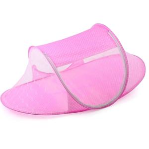 Baby Sleep Net, Baby Cot Crib Nets Cover Folding Crib Netting Baby Bedding Portable Breathable Baby Bed Crib Netting Net for Children Supplies Travel Bed () (Pink)