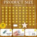 Glooglitter 160 LED Star Curtain Lights 118'' x 78.7'' Star String Lights for Bedroom Fairy Twinkle Hanging Decoration Light Warm White USB Powered for Indoor Outdoor Projection Screen Nursery Decor