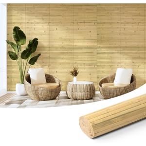 Art3d Natural Bamboo Wall Panel for Interior Wall Decor, Renewable Pole Wrap Wainscoting Paneling for Wall Ceiling Furniture Cabinet Office, 12 x 96 Inch - Natural, 1-Pack
