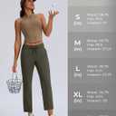 Women's Golf Pants with Deep Pockets Stretch 7/8 High Waisted Travel Pants Ankle Pants Casual (Gray, XL)