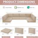 14-Piece Patio Furniture Cushions Set, Replacement Outdoor Cushions for 6-Seat Patio Sectional, Waterproof & Fade Resistant Deep Seat Cushion for Outdoor Sofa, Beige