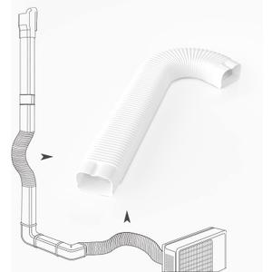 3" Width x 1.6 Ft Flexible Duct, PE Material, Mini Split Line Set Cover Part, Air Conditioner Accessories for Mini Split Air Conditioners and Central AC, White