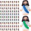 AKFAHOIF 100PCS Little Jesus Figures, Mini Jesus Figurines in Bulk, Multicolor Tiny Jesus Figures, Miniature Figurines to Hide and Seek Religious Gifts for Easter Egg Stuffers